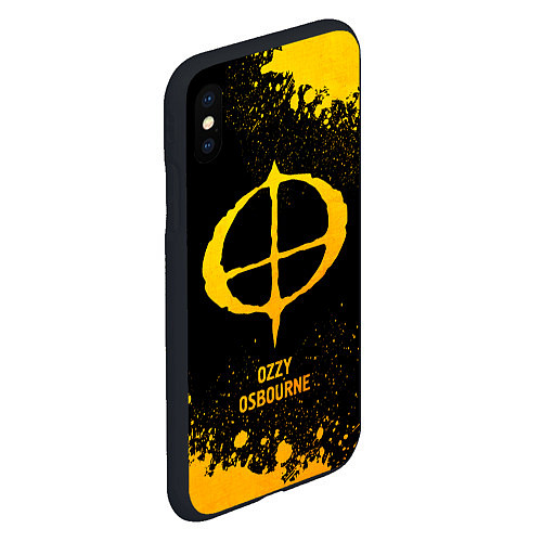 Чехол iPhone XS Max матовый Ozzy Osbourne - gold gradient / 3D-Черный – фото 2