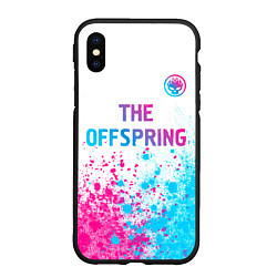 Чехол iPhone XS Max матовый The Offspring neon gradient style: символ сверху, цвет: 3D-черный