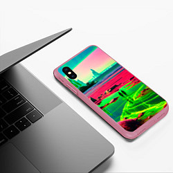 Чехол iPhone XS Max матовый Кислотный мир, цвет: 3D-малиновый — фото 2