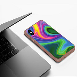 Чехол iPhone XS Max матовый Color abstraction, цвет: 3D-коричневый — фото 2