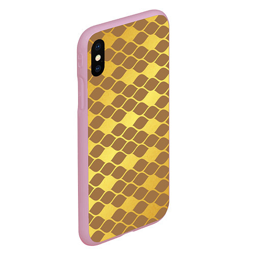 Чехол iPhone XS Max матовый Golden pattern / 3D-Розовый – фото 2