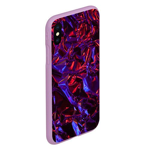 Чехол iPhone XS Max матовый Текстура кристалла / 3D-Сиреневый – фото 2