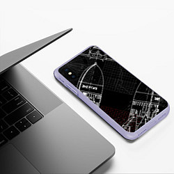 Чехол iPhone XS Max матовый Чертеж ракеты, цвет: 3D-светло-сиреневый — фото 2