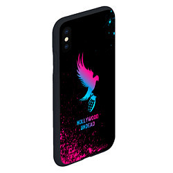 Чехол iPhone XS Max матовый Hollywood Undead - neon gradient, цвет: 3D-черный — фото 2