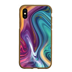 Чехол iPhone XS Max матовый Красочные волны