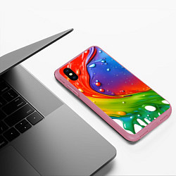 Чехол iPhone XS Max матовый Палитра цветов, цвет: 3D-малиновый — фото 2