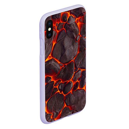 Чехол iPhone XS Max матовый Жерло вулкана / 3D-Светло-сиреневый – фото 2