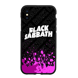 Чехол iPhone XS Max матовый Black Sabbath rock legends: символ сверху, цвет: 3D-черный