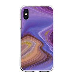 Чехол iPhone XS Max матовый Violet fantasy, цвет: 3D-белый