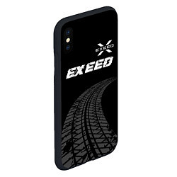 Чехол iPhone XS Max матовый Exeed speed на темном фоне со следами шин: символ, цвет: 3D-черный — фото 2