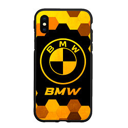 Чехол iPhone XS Max матовый BMW - gold gradient, цвет: 3D-черный