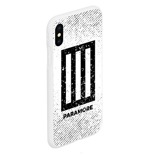 Чехол iPhone XS Max матовый Paramore с потертостями на светлом фоне / 3D-Белый – фото 2