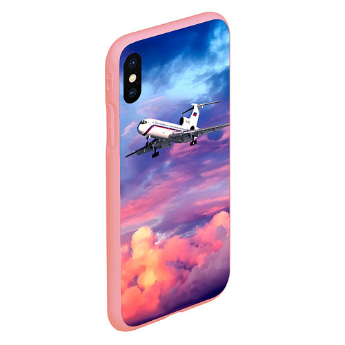 Чехол iPhone XS Max матовый Ту-154Б 2 Розовый закат / 3D-Баблгам – фото 2
