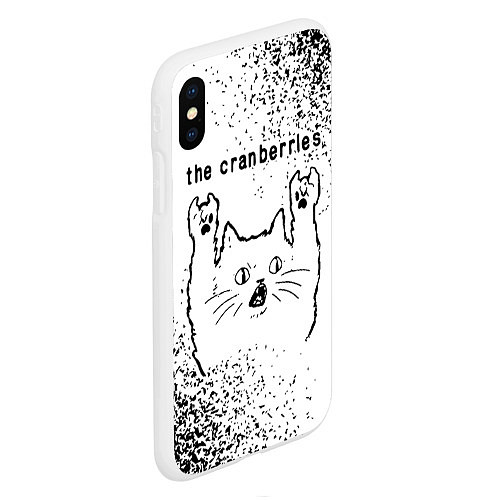 Чехол iPhone XS Max матовый The Cranberries рок кот на светлом фоне / 3D-Белый – фото 2