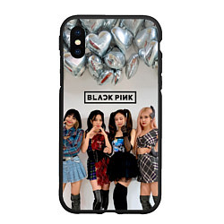 Чехол iPhone XS Max матовый Blackpink girls, цвет: 3D-черный