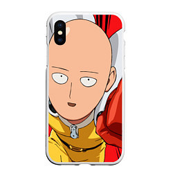 Чехол iPhone XS Max матовый Saitama big, цвет: 3D-белый