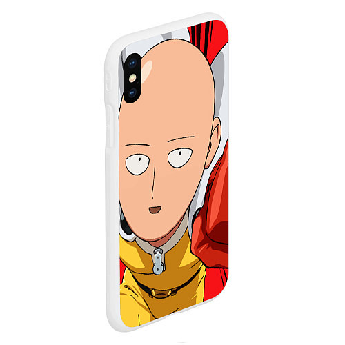 Чехол iPhone XS Max матовый Saitama big / 3D-Белый – фото 2