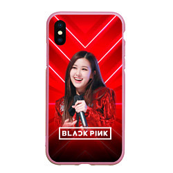 Чехол iPhone XS Max матовый Rose Blackpink red