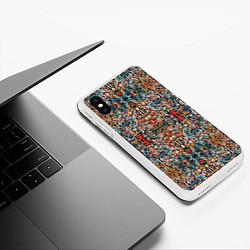 Чехол iPhone XS Max матовый Каллиграфический паттерн, цвет: 3D-белый — фото 2