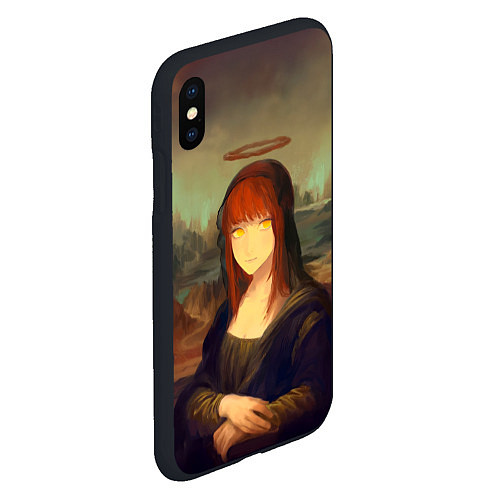Чехол iPhone XS Max матовый Макима в стиле картины Мона Лиза / 3D-Черный – фото 2