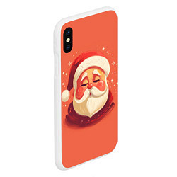 Чехол iPhone XS Max матовый Портрет Деда Мороза, цвет: 3D-белый — фото 2