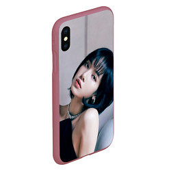 Чехол iPhone XS Max матовый Lisa Blackpink, цвет: 3D-малиновый — фото 2