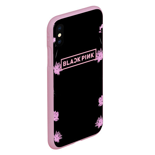 Чехол iPhone XS Max матовый Blackpink - flowers / 3D-Розовый – фото 2