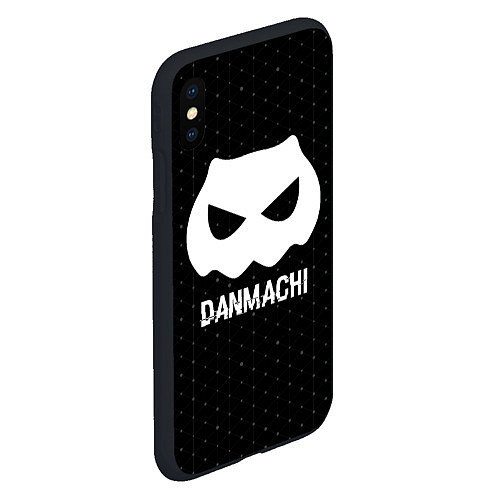 Чехол iPhone XS Max матовый DanMachi glitch на темном фоне / 3D-Черный – фото 2