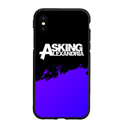 Чехол iPhone XS Max матовый Asking Alexandria purple grunge, цвет: 3D-черный