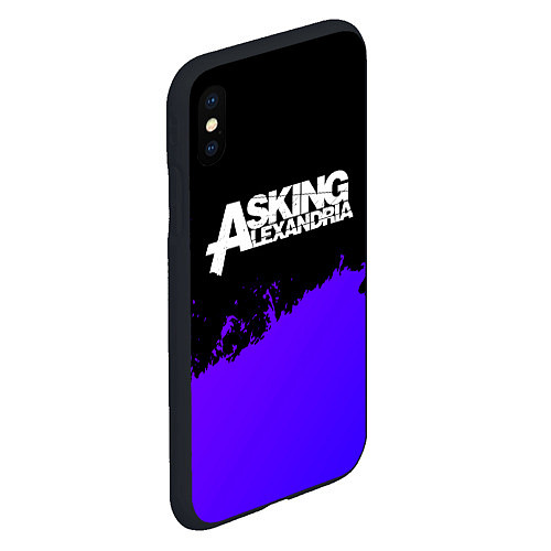 Чехол iPhone XS Max матовый Asking Alexandria purple grunge / 3D-Черный – фото 2