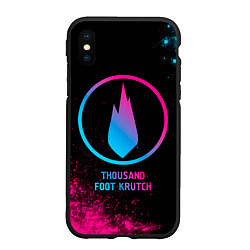 Чехол iPhone XS Max матовый Thousand Foot Krutch - neon gradient, цвет: 3D-черный