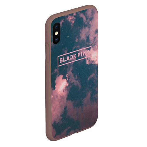 Чехол iPhone XS Max матовый Blackpink - pink clouds / 3D-Коричневый – фото 2