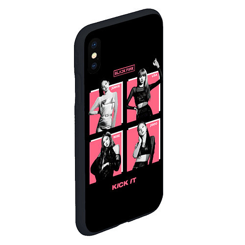 Чехол iPhone XS Max матовый Blackpink Kick it / 3D-Черный – фото 2