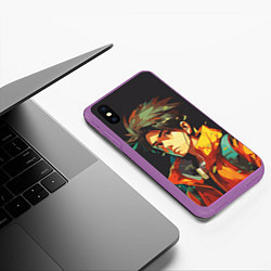 Чехол iPhone XS Max матовый Аниме в живописи, цвет: 3D-фиолетовый — фото 2