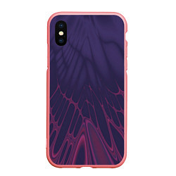 Чехол iPhone XS Max матовый Лучи - фиолетовый и розовый - Хуф и Ся, цвет: 3D-баблгам