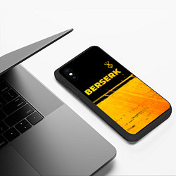 Чехол iPhone XS Max матовый Berserk - gold gradient: символ сверху, цвет: 3D-черный — фото 2