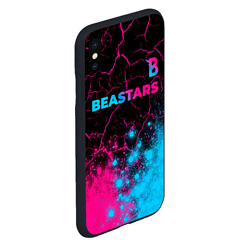 Чехол iPhone XS Max матовый Beastars - neon gradient: символ сверху / 3D-Черный – фото 2