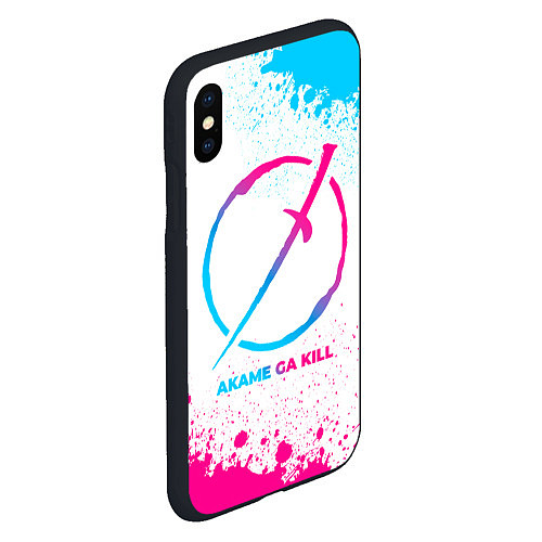 Чехол iPhone XS Max матовый Akame ga Kill neon gradient style / 3D-Черный – фото 2