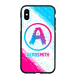 Чехол iPhone XS Max матовый Aerosmith neon gradient style, цвет: 3D-черный