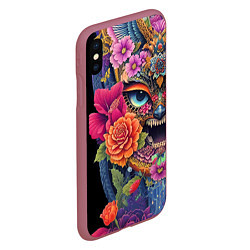 Чехол iPhone XS Max матовый Irezumi - Japan - tattoo, цвет: 3D-малиновый — фото 2