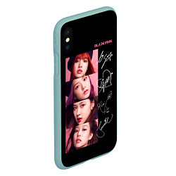 Чехол iPhone XS Max матовый Blackpink Autographs, цвет: 3D-мятный — фото 2