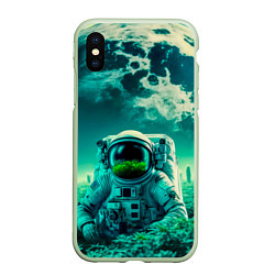 Чехол iPhone XS Max матовый Астронавт на зеленой планете