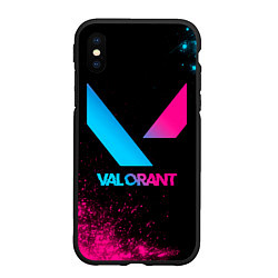 Чехол iPhone XS Max матовый Valorant - neon gradient, цвет: 3D-черный
