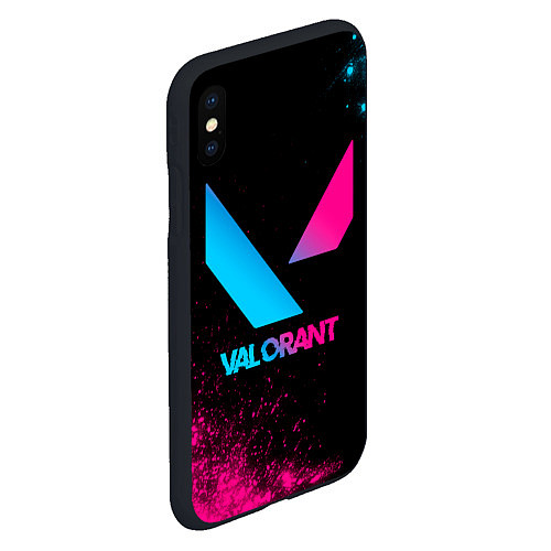Чехол iPhone XS Max матовый Valorant - neon gradient / 3D-Черный – фото 2