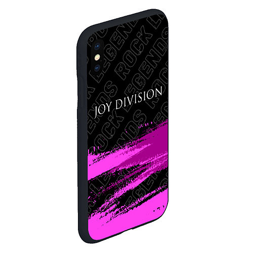 Чехол iPhone XS Max матовый Joy Division rock legends: символ сверху / 3D-Черный – фото 2