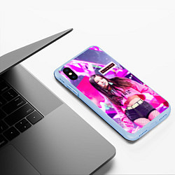 Чехол iPhone XS Max матовый Rose Blackpink, цвет: 3D-голубой — фото 2