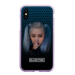 Чехол iPhone XS Max матовый Kpop blackpink Rose, цвет: 3D-сиреневый