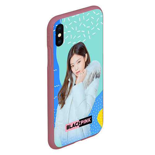 Чехол iPhone XS Max матовый Blackpink winter style / 3D-Малиновый – фото 2