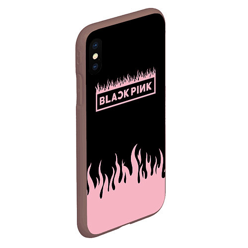 Чехол iPhone XS Max матовый Blackpink - flames / 3D-Коричневый – фото 2