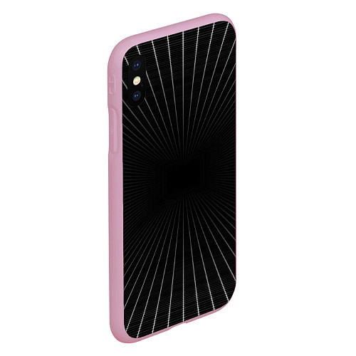 Чехол iPhone XS Max матовый Сетка пространства чёрный фон / 3D-Розовый – фото 2
